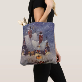 Vintage jul, Jultomten Workshop North Pole Tygkasse
