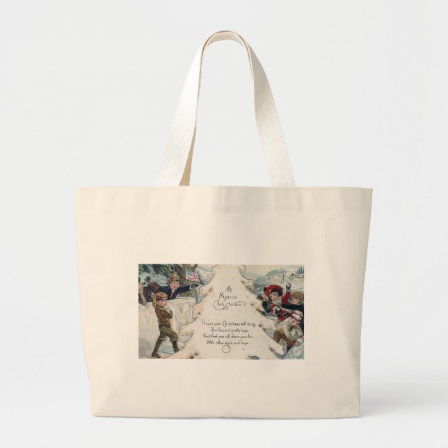 Vintage jul jumbo tygkasse (Framsidan)