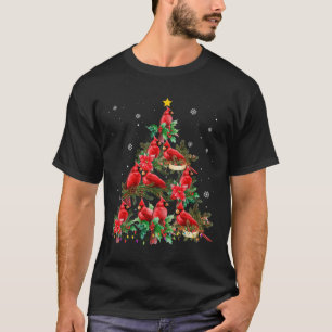 Vintage jul Kardinal Birds Snowings Julafton Tre T Shirt
