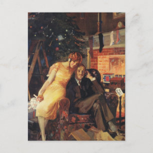 Vintage jul, Kärlek och Romantik par Helg Vykort