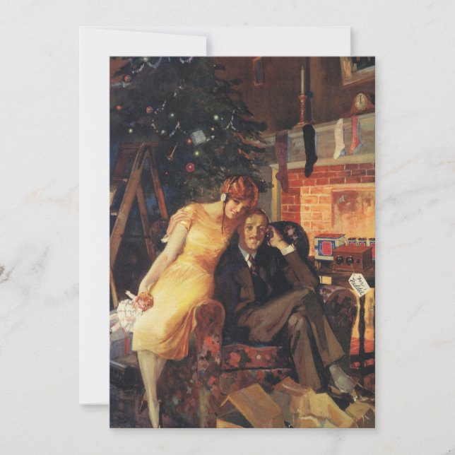 Vintage jul, Kärlek och Romantik par Julkort (Framsida)
