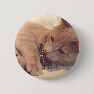 Vintage jul Kattunge Knapp