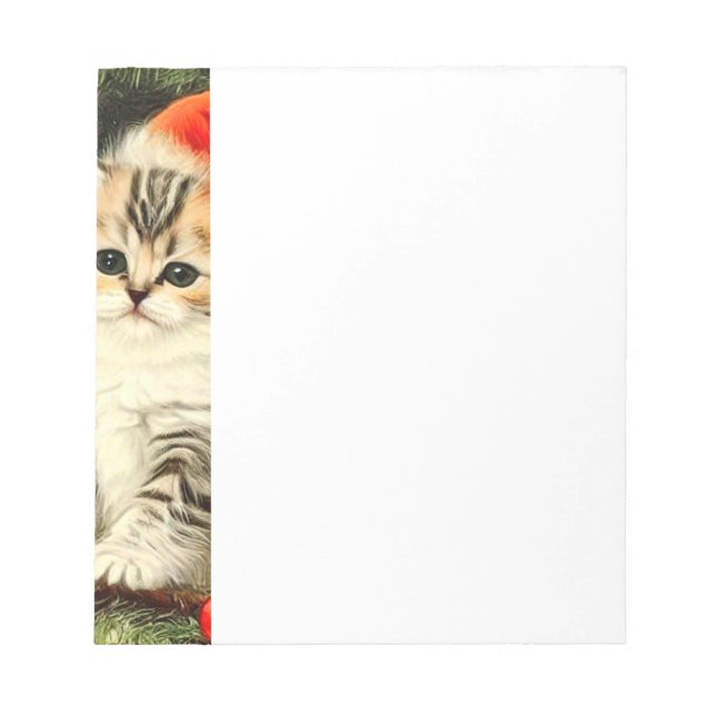 Vintage jul Kitten Anteckningsblock (Framsida)