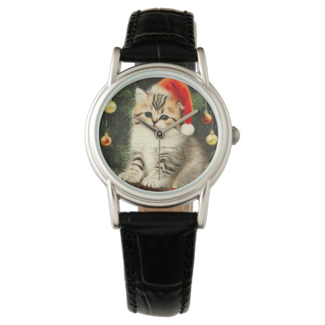 Vintage jul Kitten Armbandsur (Framsida)