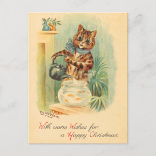 Vintage jul Kitten Postcard Helg Vykort