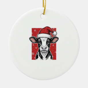 Vintage jul ko Santa hatt semester skjorta (2)_ Julgransprydnad Keramik