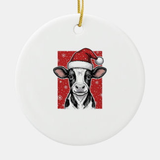 Vintage jul ko Santa hatt semester skjorta (2)_ Julgransprydnad Keramik