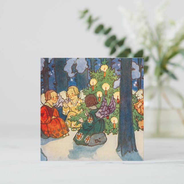Vintage jul-konst-Helgdag Julkort (Stående Fram)