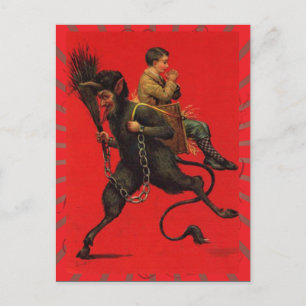 Vintage jul Krampus vykort