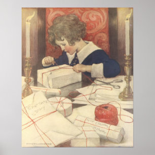 Vintage jul Kväll Child, Jessie Willcox Smith Poster