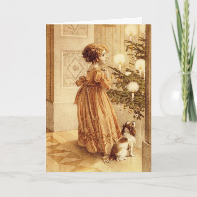 Vintage jul Kväll - kort (Framsida)