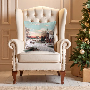 Vintage jul Kväll Pillow Kudde