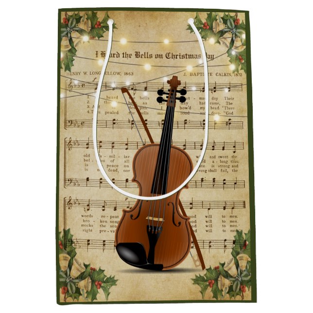 Vintage jul Lakan Music och Violin (Framsidan)