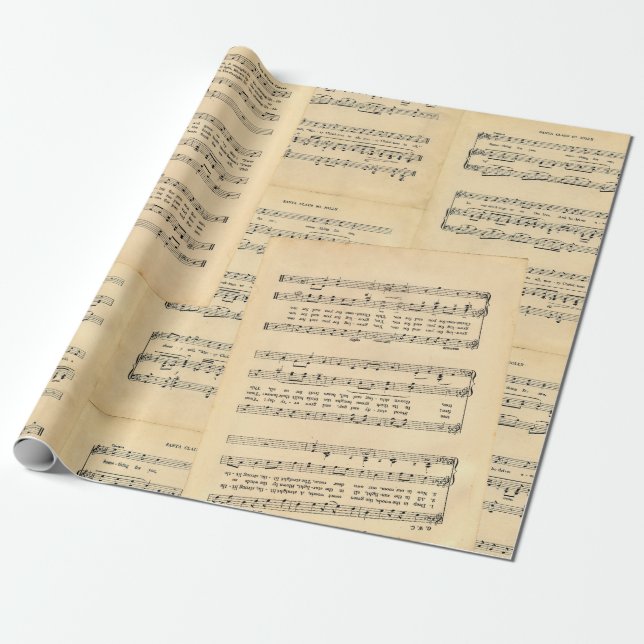 Vintage jul Lakan Music Wrapping Papper Presentpapper (Utrullad)