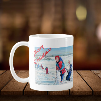 Vintage jul landskap Personalisera Kaffemugg