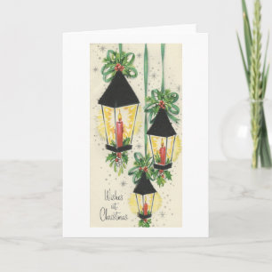 Vintage jul Lanterns Helgkort