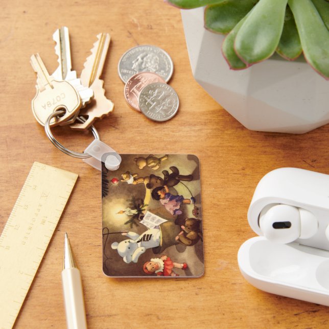 Vintage jul-Leksaker, dantande dockor, Nallar Nyckelring (Skrivbord)