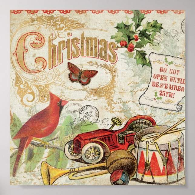 Vintage jul Leksaker Poster (Framsidan)