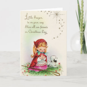 Vintage jul - Little Shepherdes Prayer Helgkort