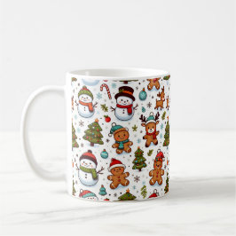 Vintage jul Ljus Mönster Kaffemugg