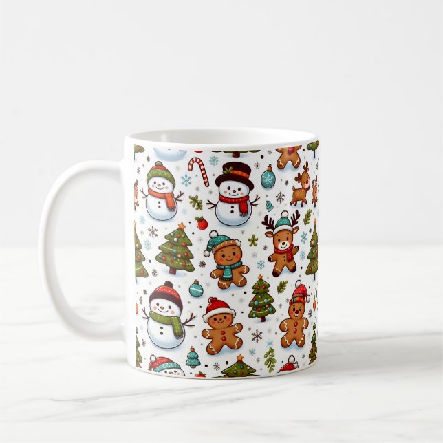 Vintage jul Ljus Mönster Kaffemugg (Vänster)