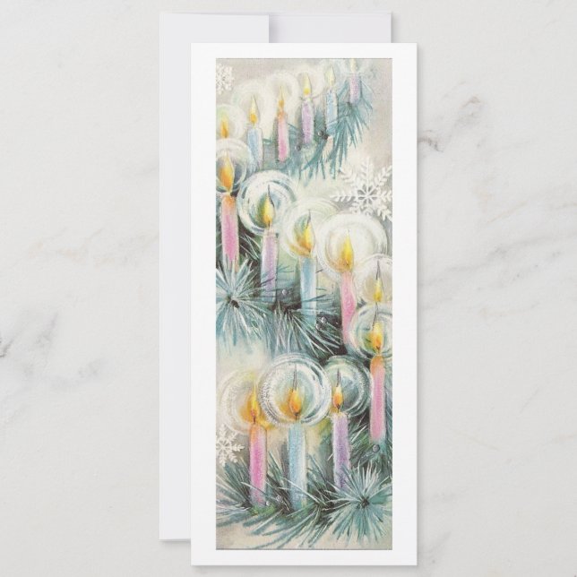 Vintage jul ljusstakar julkort (Framsida)