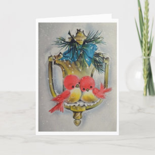 Vintage - Jul Love birds, Helgkort