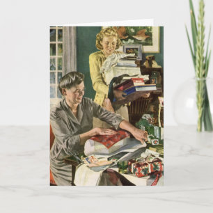 Vintage jul, Lycklig-familjens skrotgåvor Helgkort