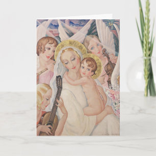 Vintage jul, Madonna med barn (1935) Helgkort