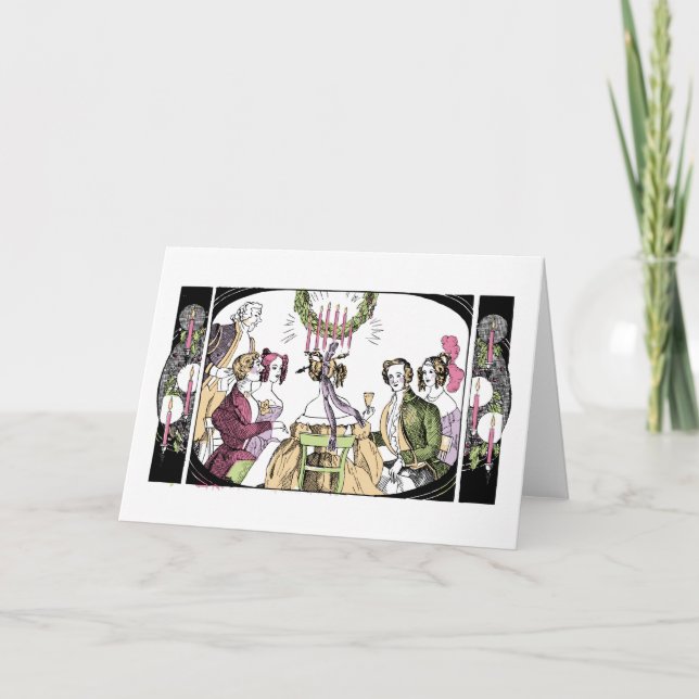 Vintage jul Middag Firehead Helgkort (Framsida)