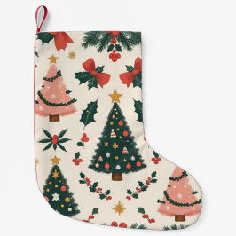 Vintage jul mistel & slingor högtid liten julstrumpa