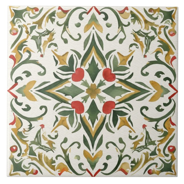 Vintage,Jul Mönster, Artwork Ceramic Tile Kakelplatta (Framsidan)