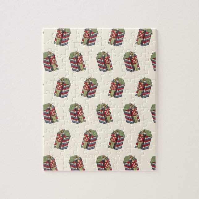 Vintage jul Mönster, Nutcracker Leksak Soldier Pussel (Vertikal)