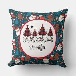 Vintage jul mönster,plaid Julgran Kudde