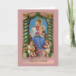 Vintage jul Mor Mary & Jesus Child Helgkort