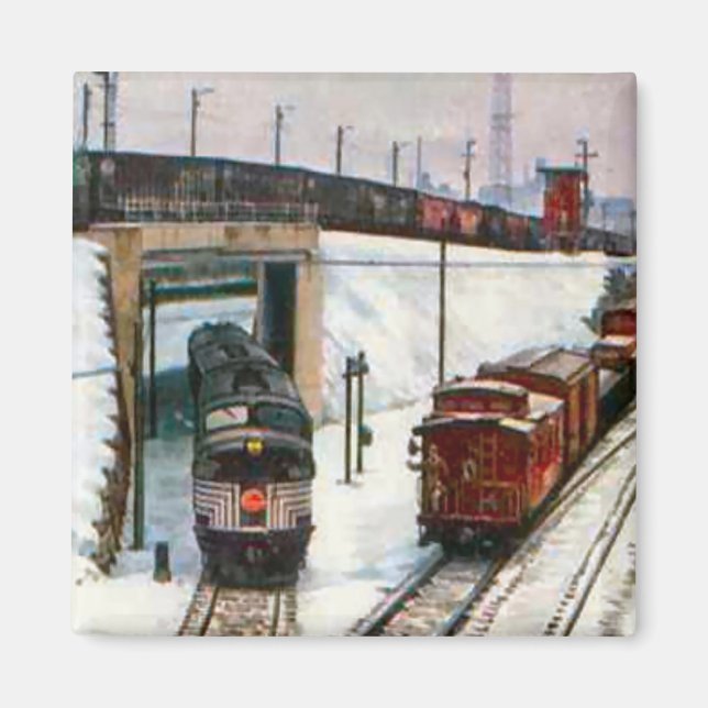 Vintage jul, möte vid korsningen magnet (Framsidan)