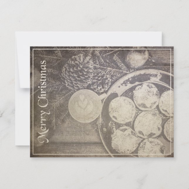 Vintage jul Motif med cookies och kaffe (Framsida)