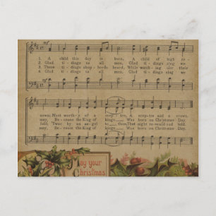 Vintage jul Music Lakan Helgdag Helg Vykort