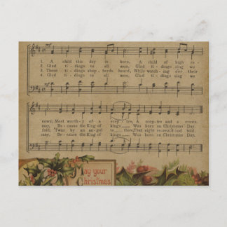 Vintage jul Music Lakan Helgdag Helg Vykort