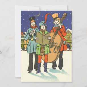 Vintage jul, musikers Caroling-inbjudan Inbjudningar
