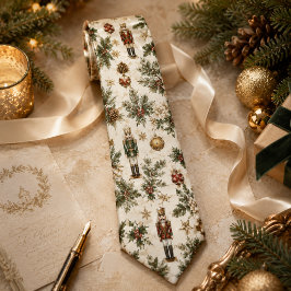 Vintage jul Näckrackare Soldat Blommor Slips