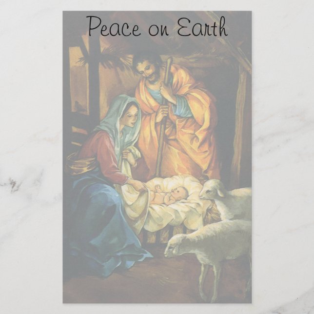 Vintage jul Natiativitet, Baby Jesus i Manger (Framsida)