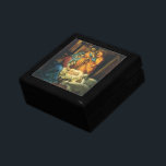 Vintage jul Natiativitet, Baby Jesus i Manger Smyckeskrin<br><div class="desc">Vintage illustrerar religiösans juldesign med en klassisk helgdag. En kristen religionscen med Mary,  Joseph och den nye Jesus Kristus i manger med lamm och får. Betlehem.</div>