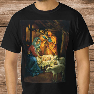 Vintage jul Natiativitet, Baby Jesus i Manger T-shirt
