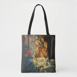 Vintage jul Natiativitet, Baby Jesus i Manger Tygkasse
