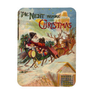 Vintage jul, natten före jul magnet