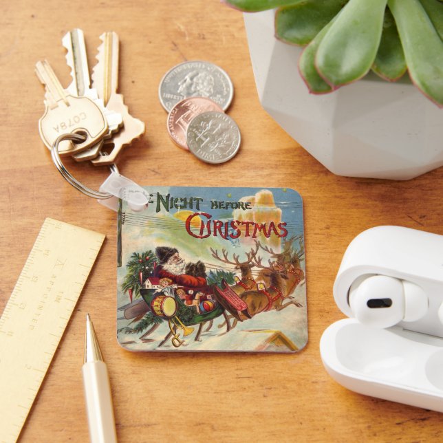 Vintage jul, natten före jul nyckelring (Skrivbord)