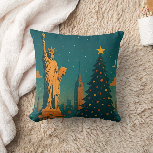 Vintage jul New York kudde – Holiday  (Filt)