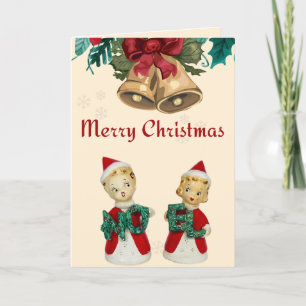Vintage jul Noel Angel Hälsning Helgkort