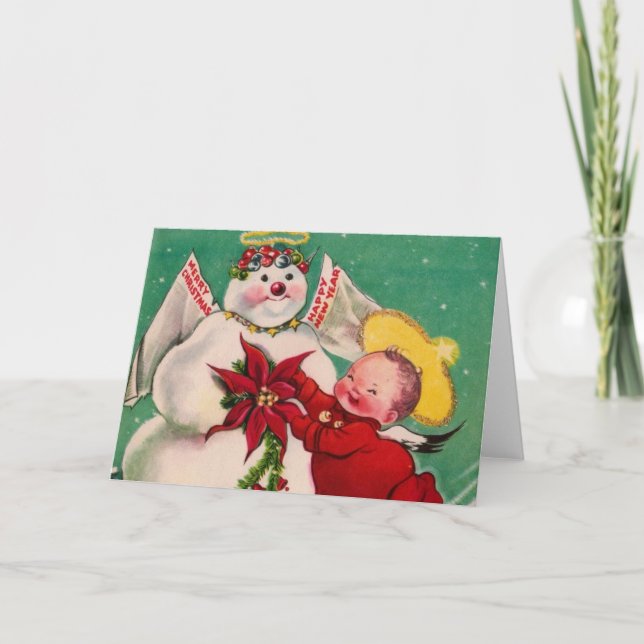 Vintage jul- och nyårskort helgkort (Framsida)